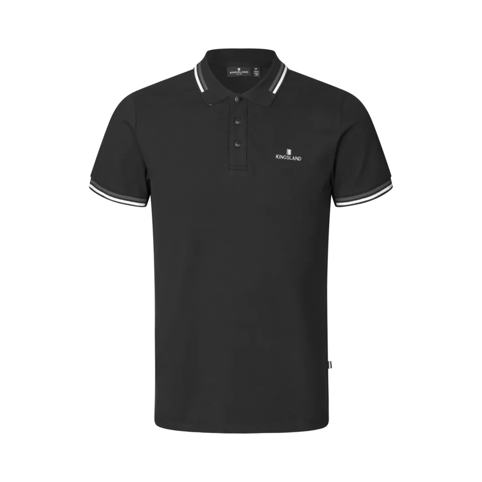 Kingsland Classic poloshirt sort M – bomuld med stræk