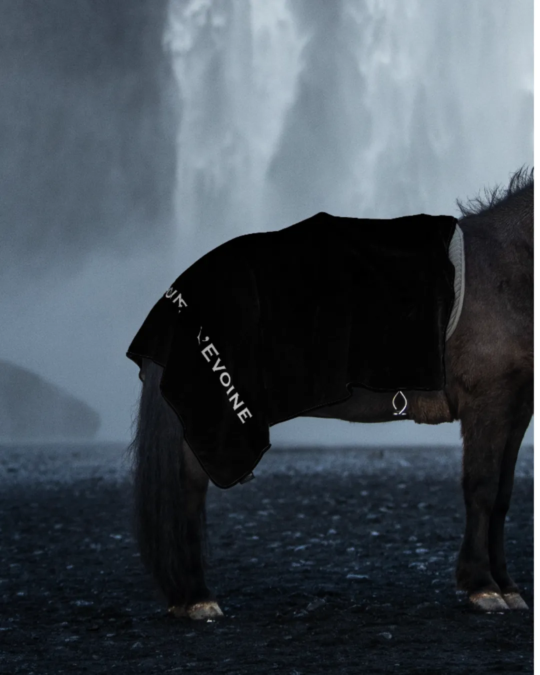 L'Evoine Terry Blanket dækken noir bomuld 178x150
