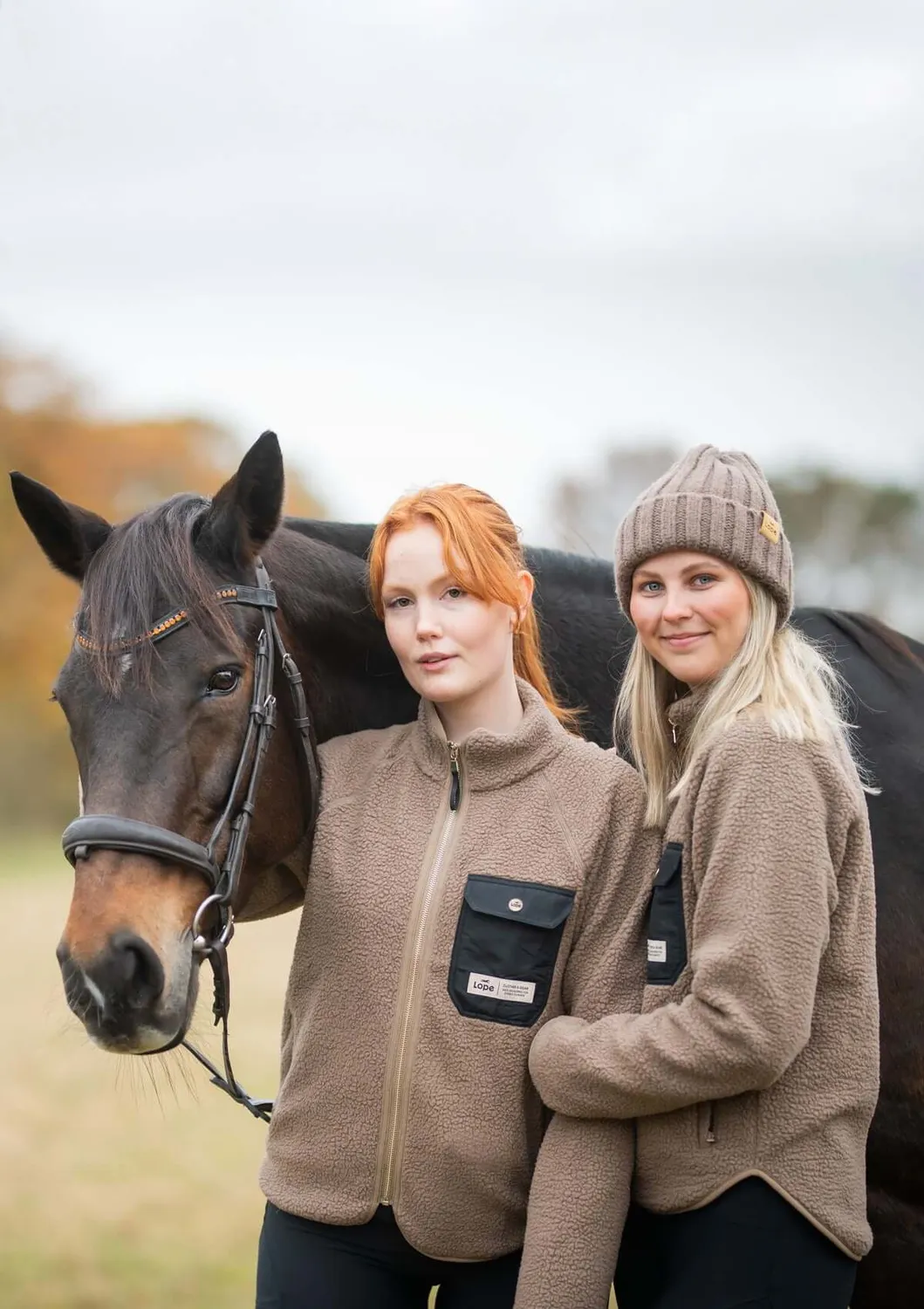 Lope Stable Fleece fleecetrøje khaki gold vind