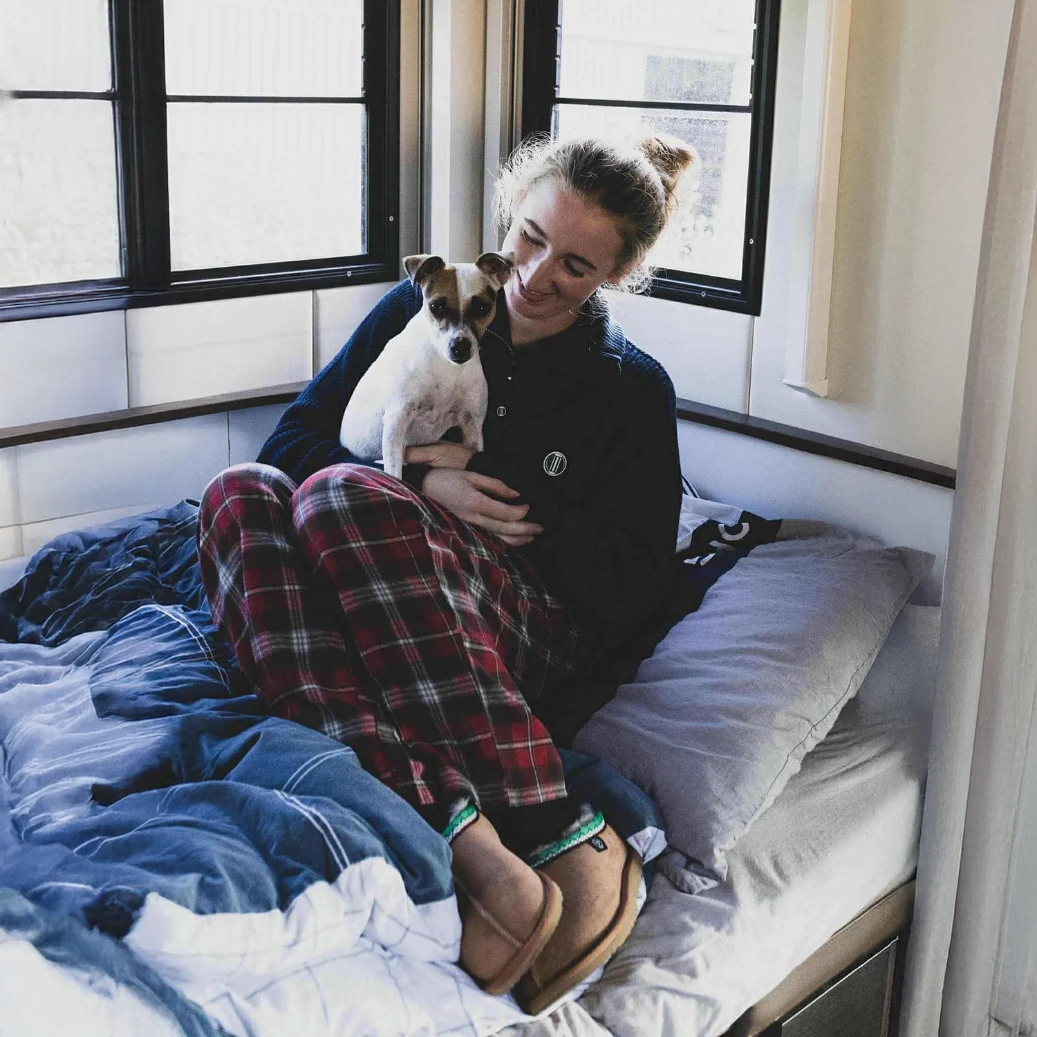 C2E Fiesole pyjamasbukser ternet flannel bomuld
