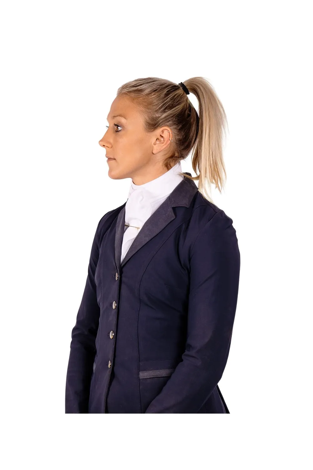 Racesafe Marcella Stock plastron hvid pique bomuld