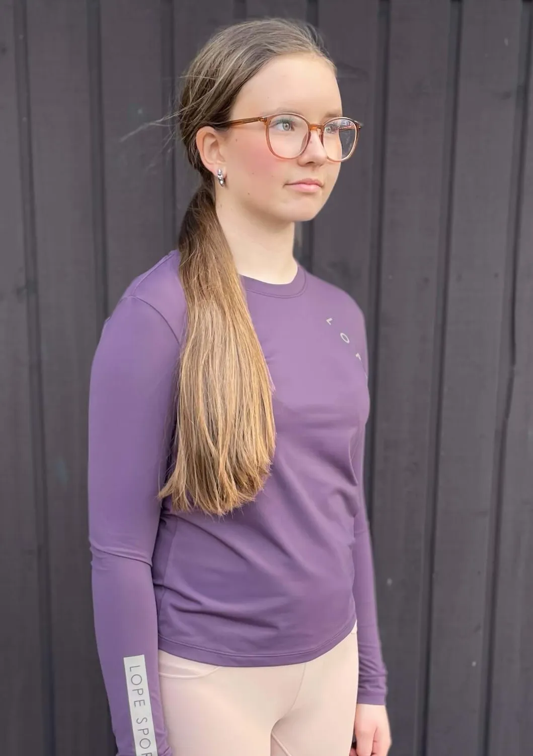 LOPE Liquid Fit langærmet funktionstop lilla junior åndbar