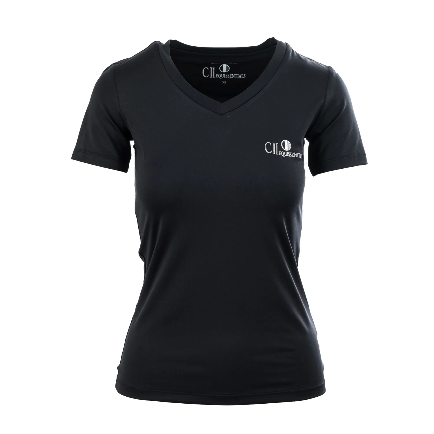 C2E Equestrain Atwater t-shirt sort dame V-hals