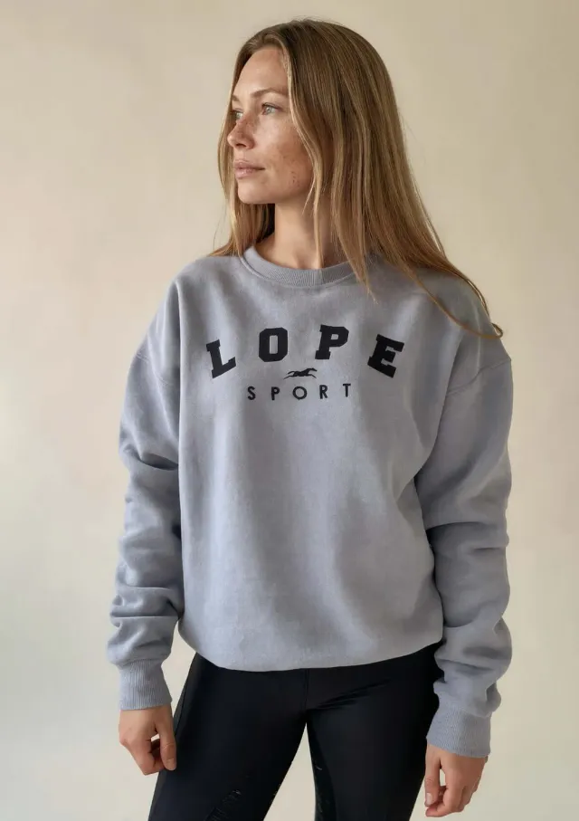 LOPE Equestrian Crewneck sweatshirt grå oversized