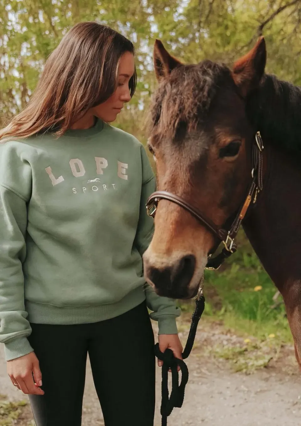 LOPE Equestrian Crewneck sweatshirt grøn oversize