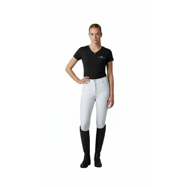 C2E Equestrain Atwater t-shirt sort dame V-hals