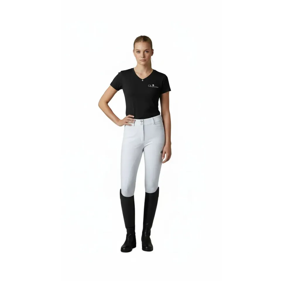 C2E Equestrain Atwater t-shirt sort dame V-hals