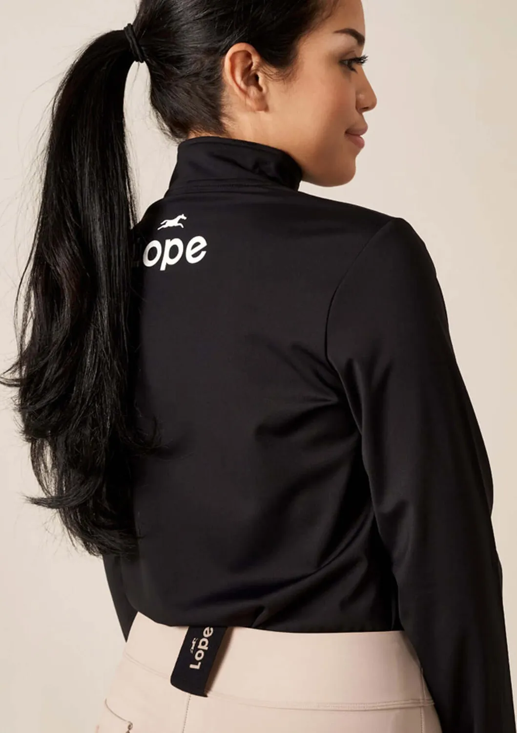 LOPE Sport quarter zip ridetop sort S langærmet