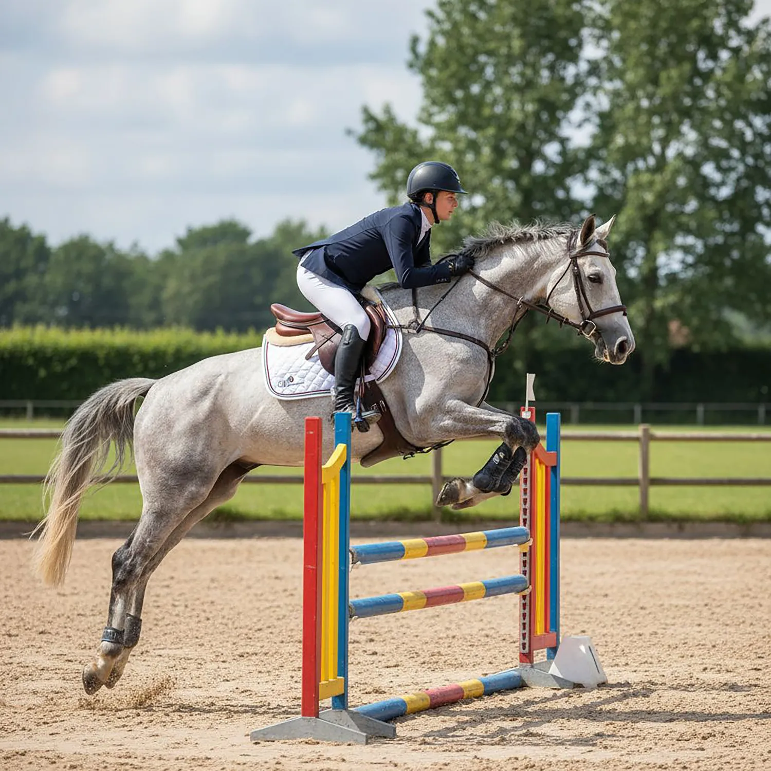 C2E Sorrento Jumping sadelunderlag hvid diamantquiltet