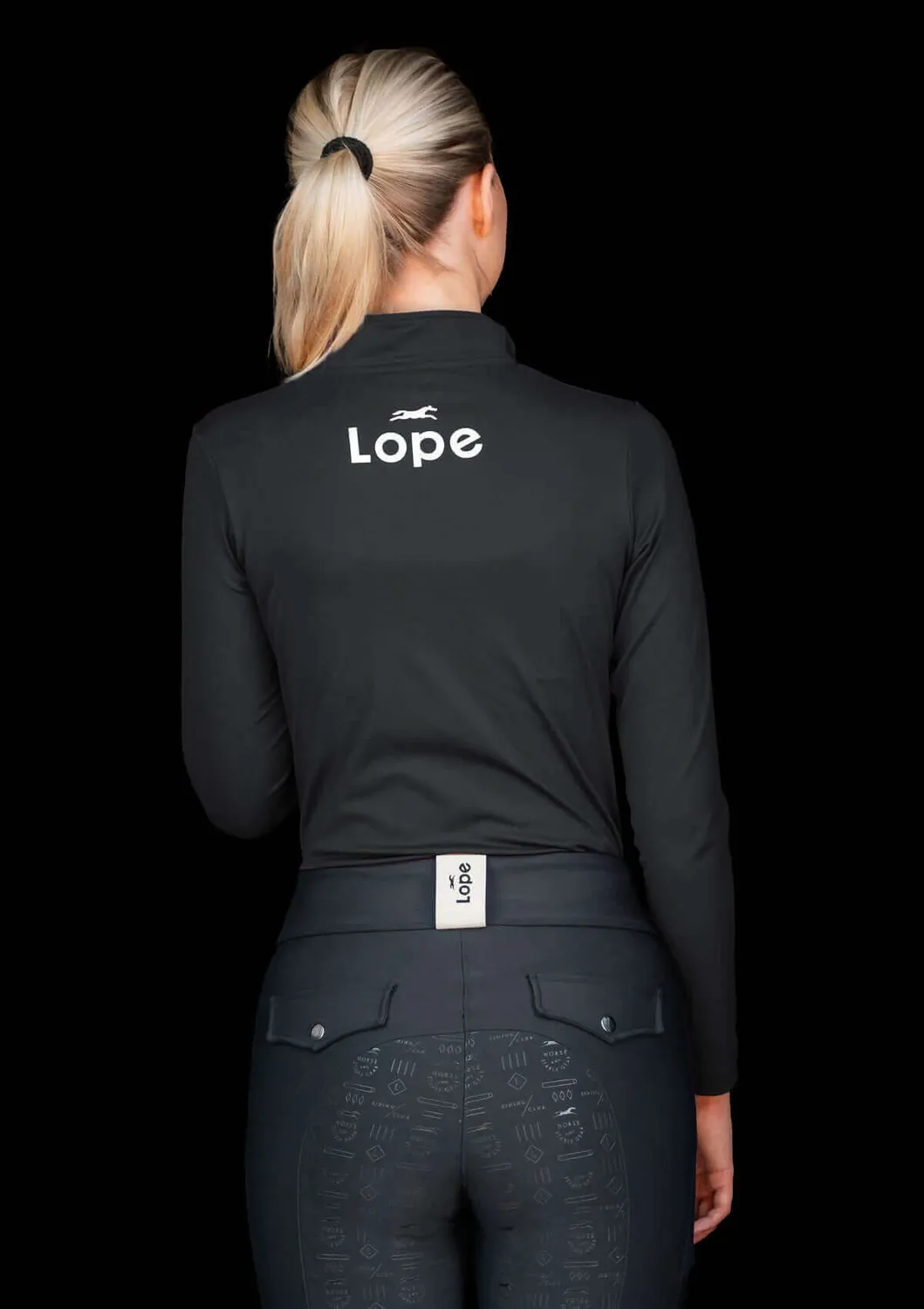 LOPE Sport quarter zip ridetop sort S langærmet