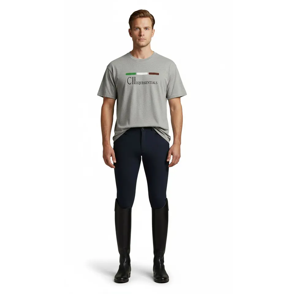 C2E Equestrain Great America t-shirt grå Grey Melange bomuld