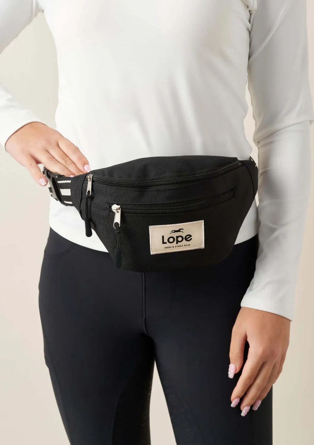 LOPE Fancy hoftetaske sort vandafvisende SL