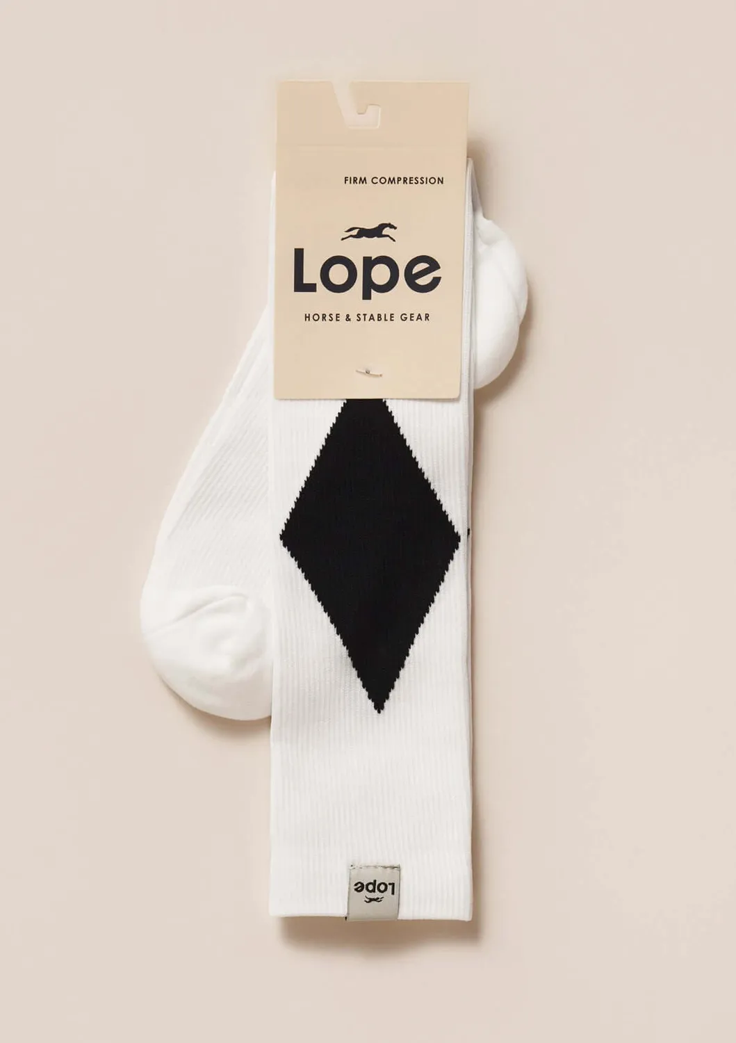 LOPE Competition ridestrømper hvid fast kompression