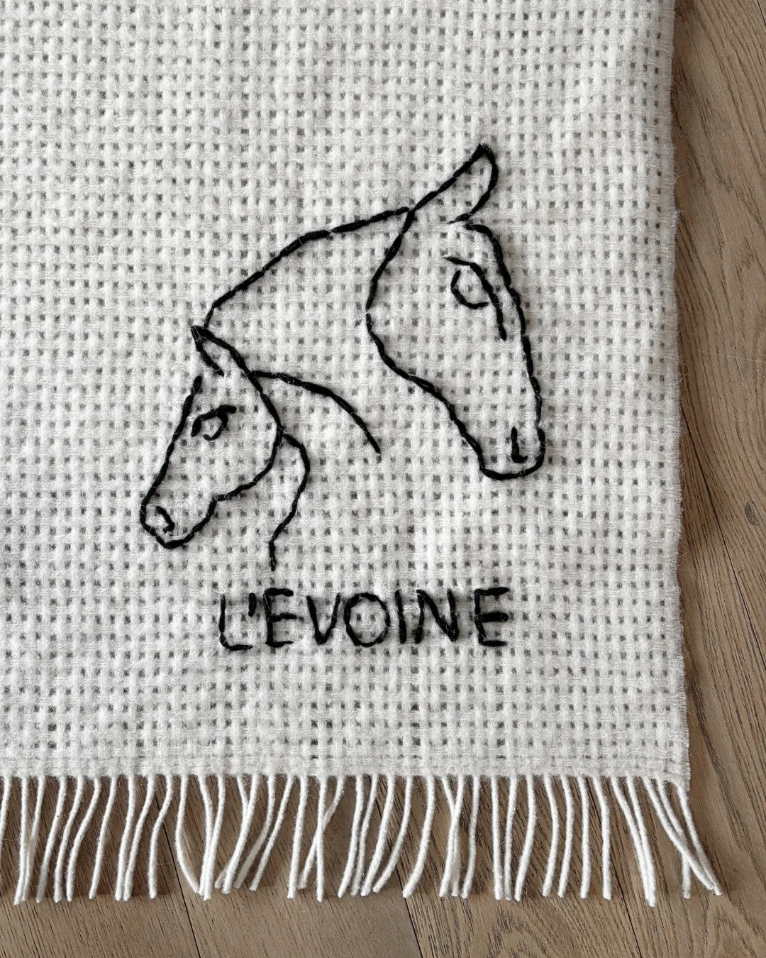 L'Evoine Mare & Foal uldtæppe alpaka 184x130