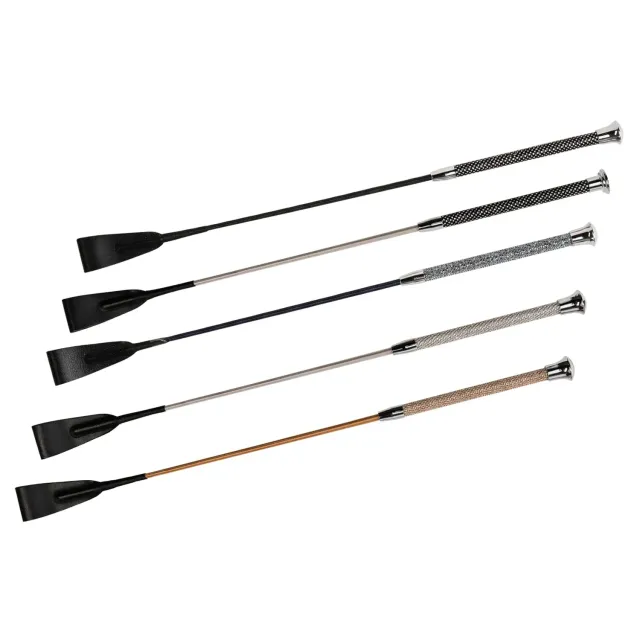 Källquist ridepisk sølv sort 65 cm sten