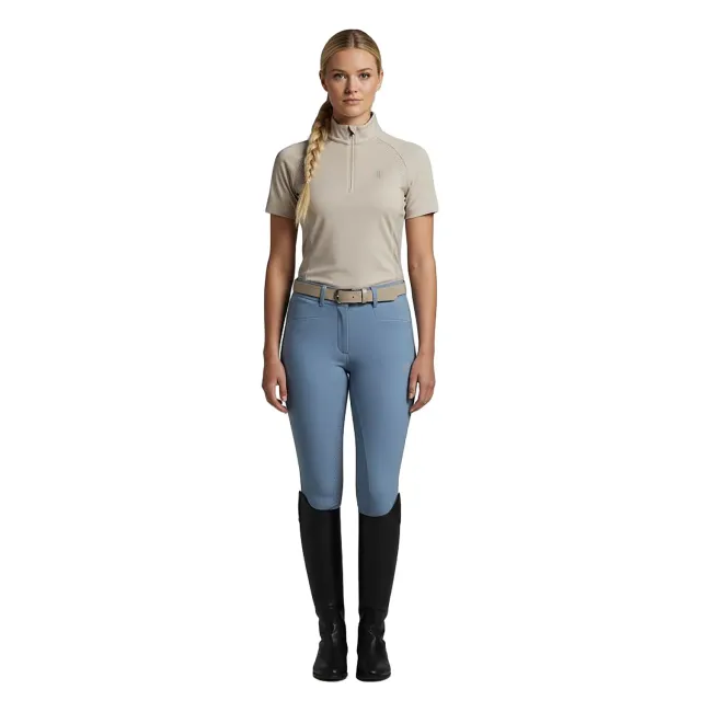 C2E Westminister zip-top beige - kortærmet ridetop