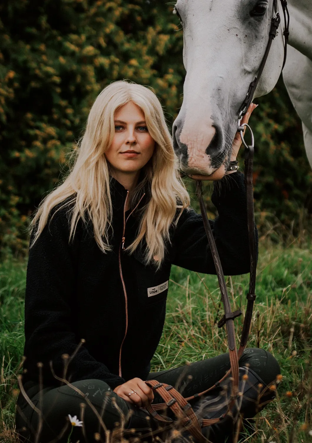 LOPE Stable Fleece fleecejakke junior sort vindtæt