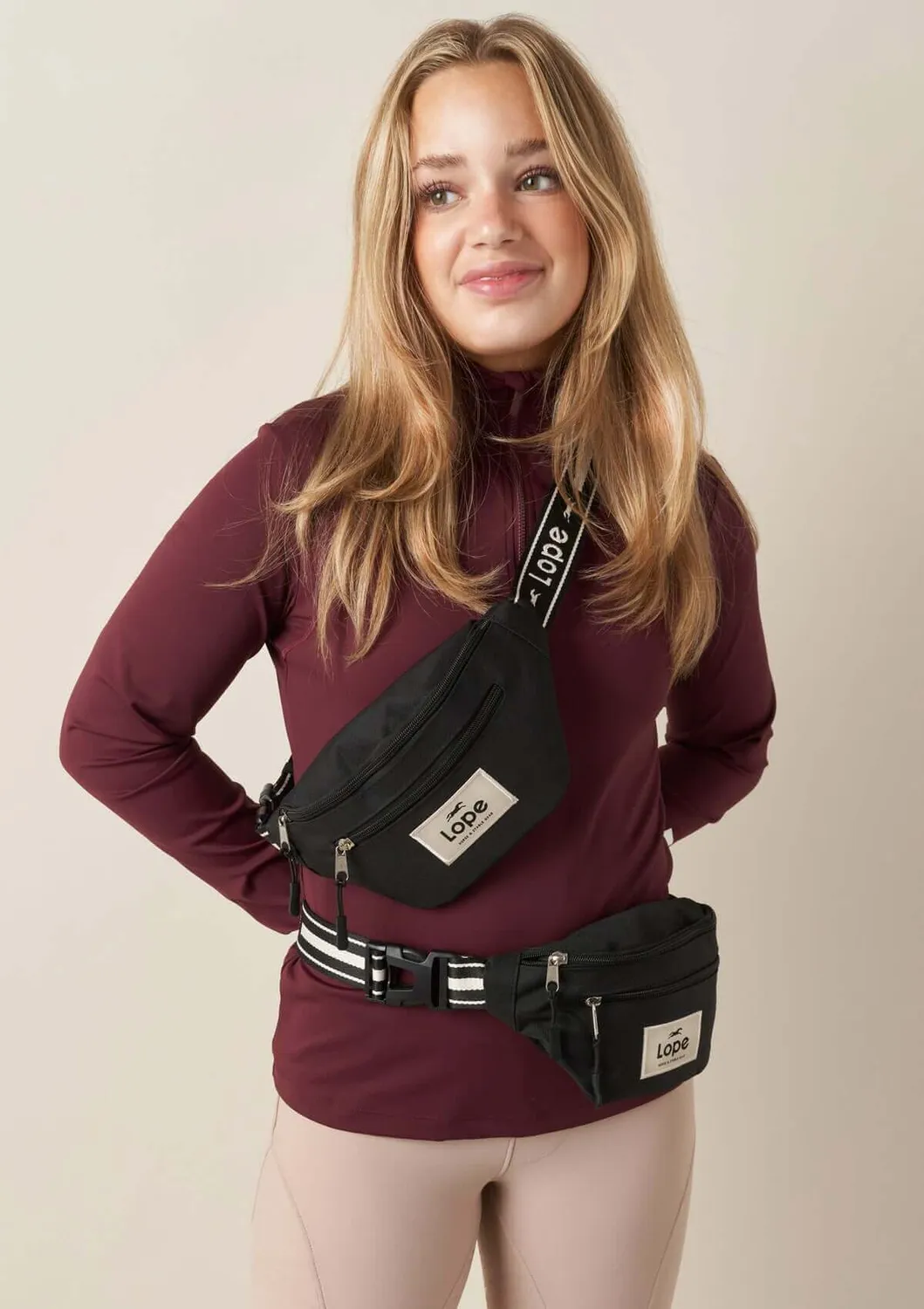 LOPE Fancy hoftetaske sort vandafvisende SL