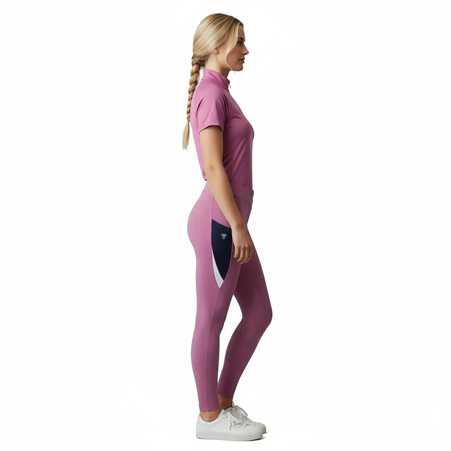 C2E Bridge ridetights pink fullgrip dame lommer