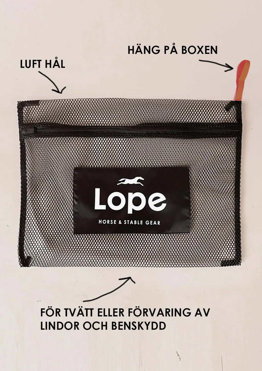 LOPE Mesh Bag vaskepose 40x30 cm sort
