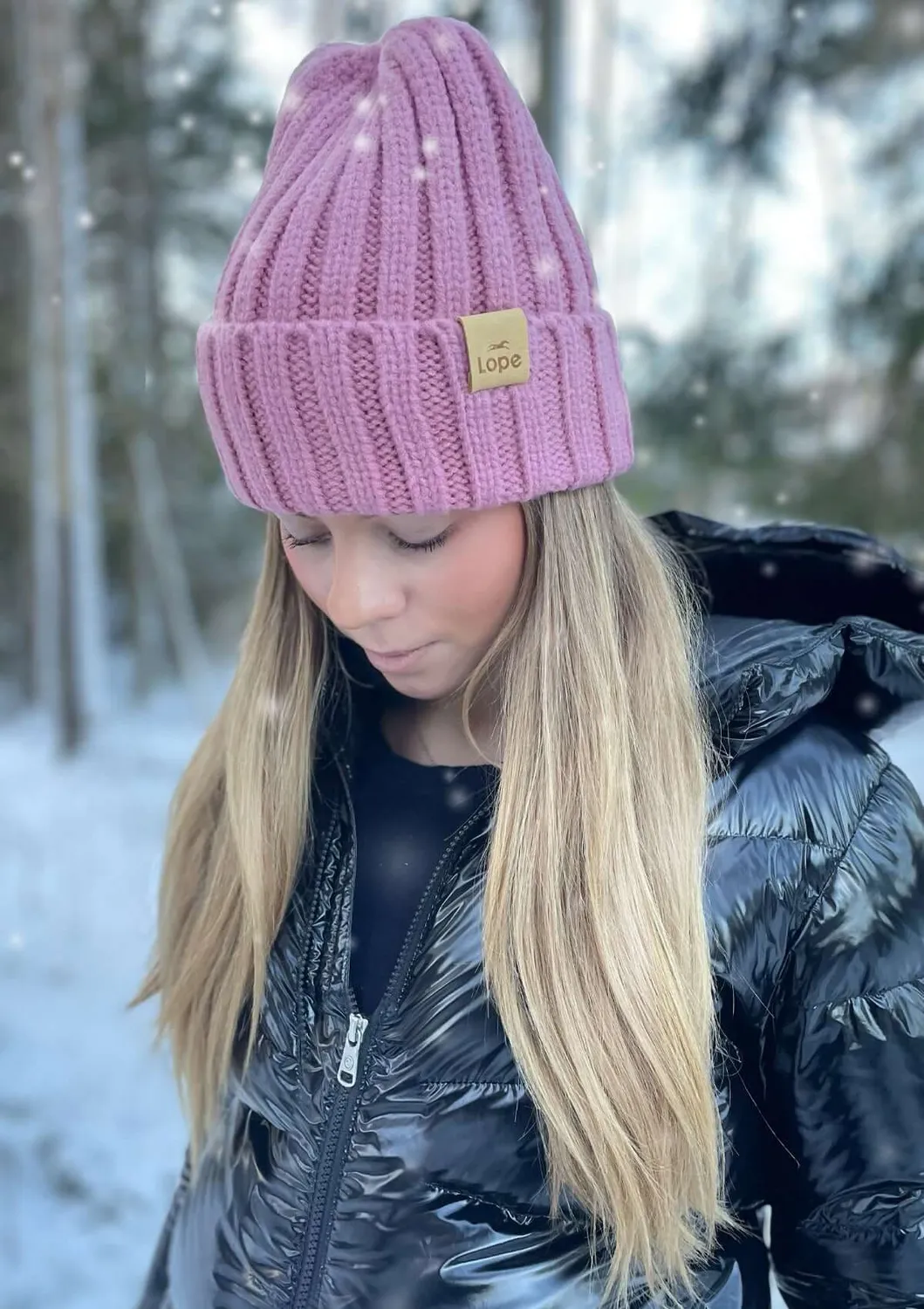 LOPE Cozy beanie sand melange strik one size