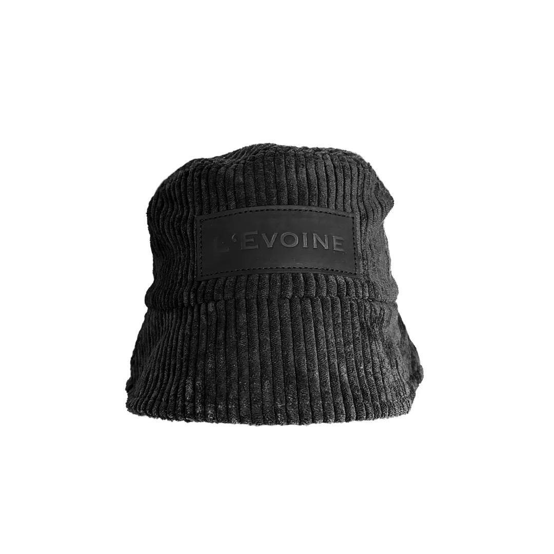 L'Evoine Cord bøllehat fløjl noir one-size
