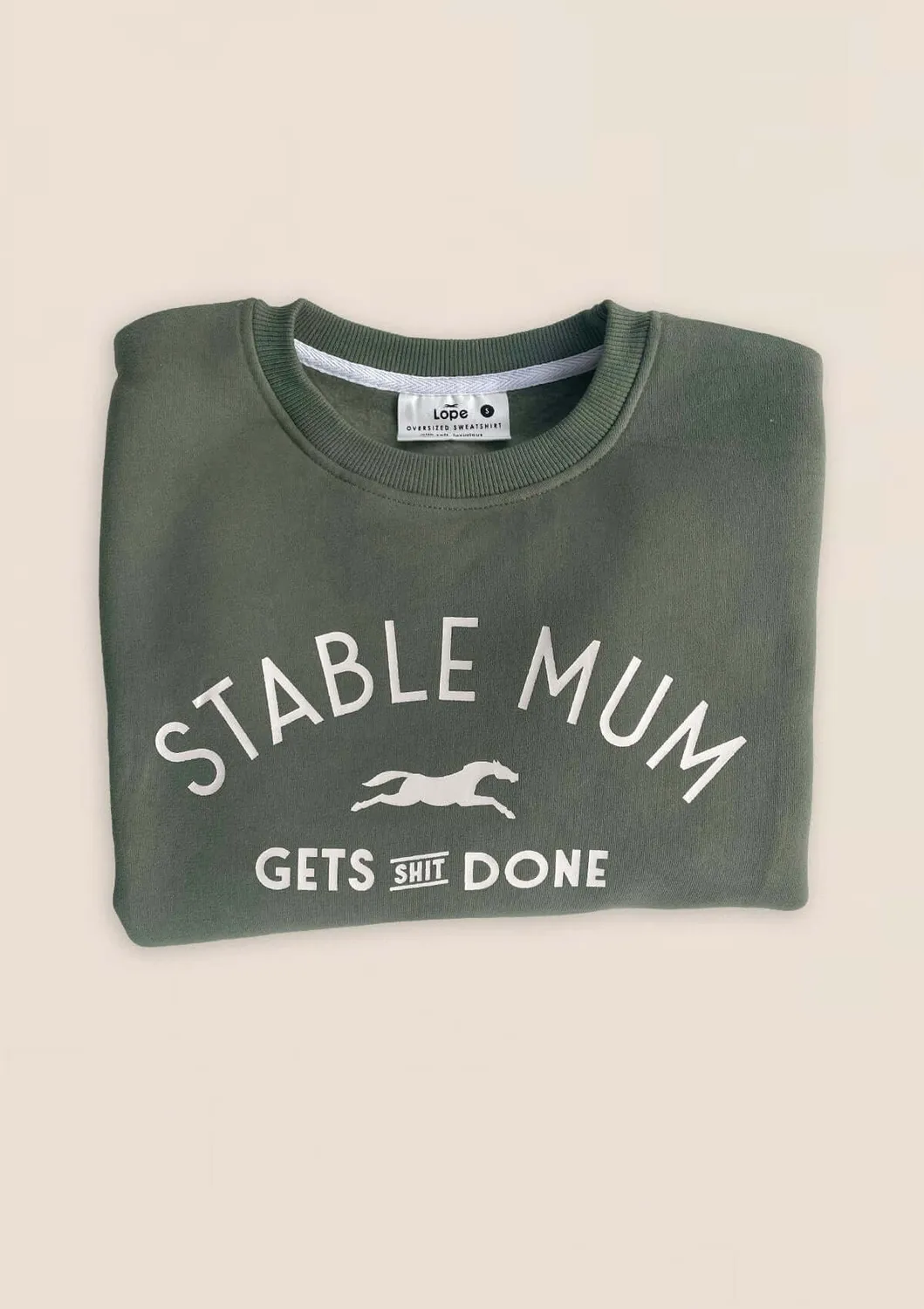 LOPE Stable Mum sweatshirt grøn oversized varm