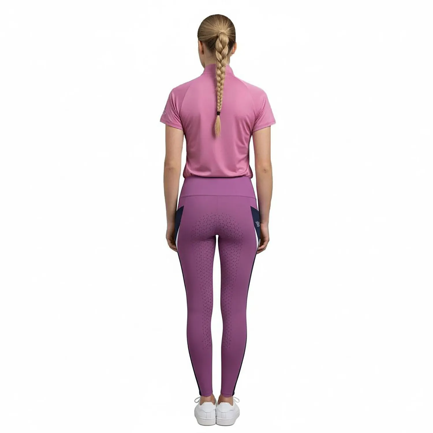 C2E Bridge ridetights pink fullgrip dame lommer
