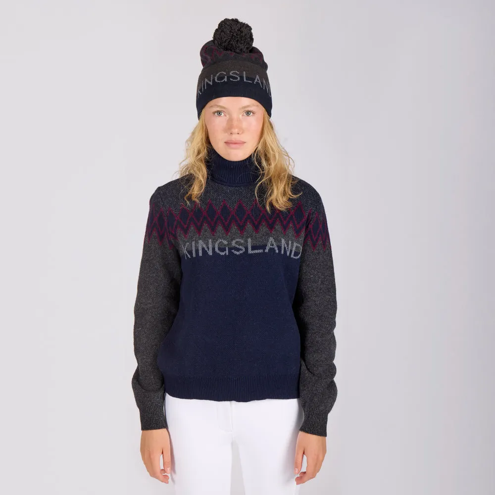 Kingsland KLMontez vinterstrik sort rullekrave dame
