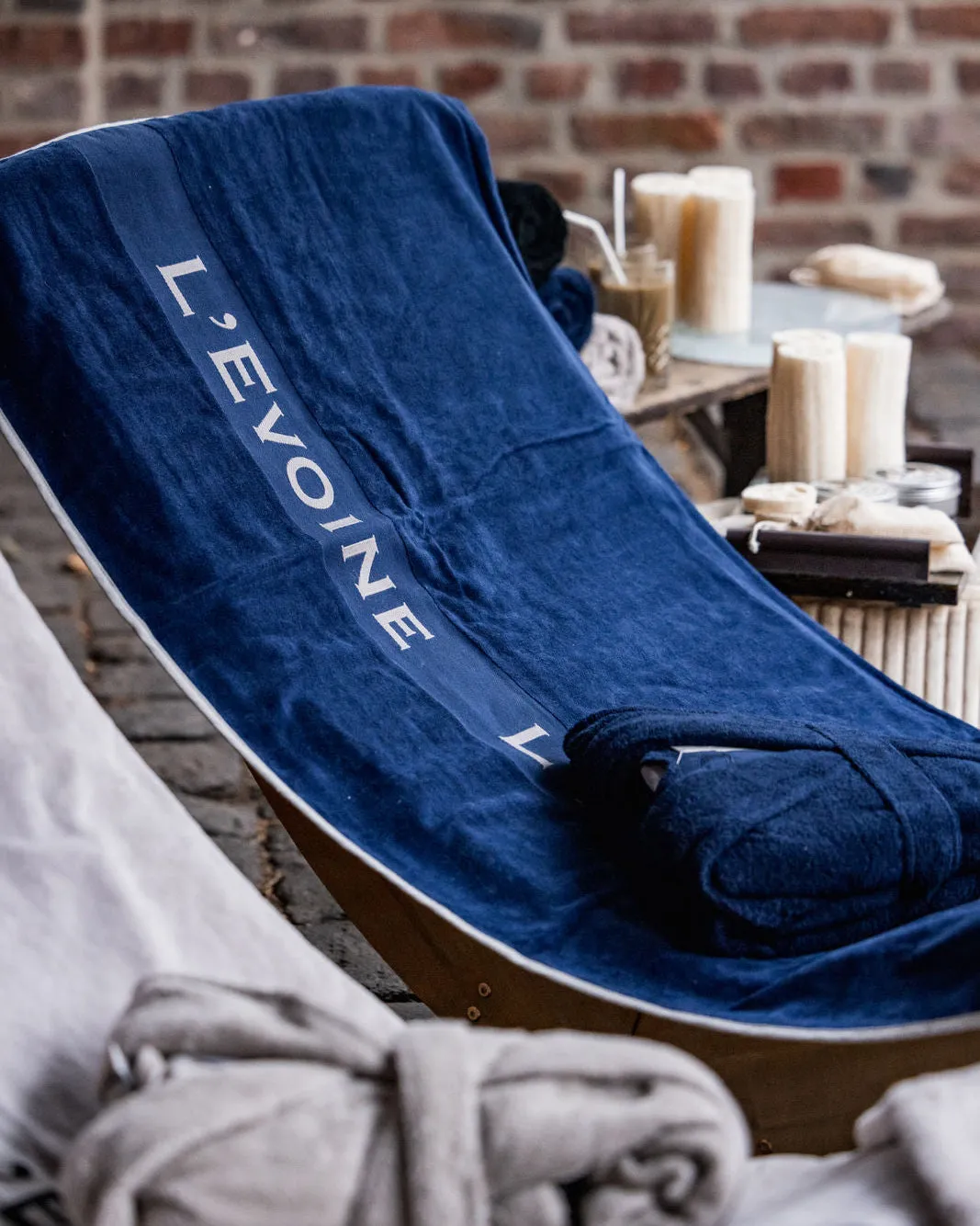 L'Evoine Terry Blanket dækken midnight 178x150 bomuld