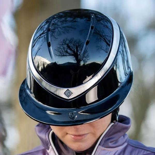 Charles Owen Halo Gloss Luxe ridehjelm sort medium ventileret