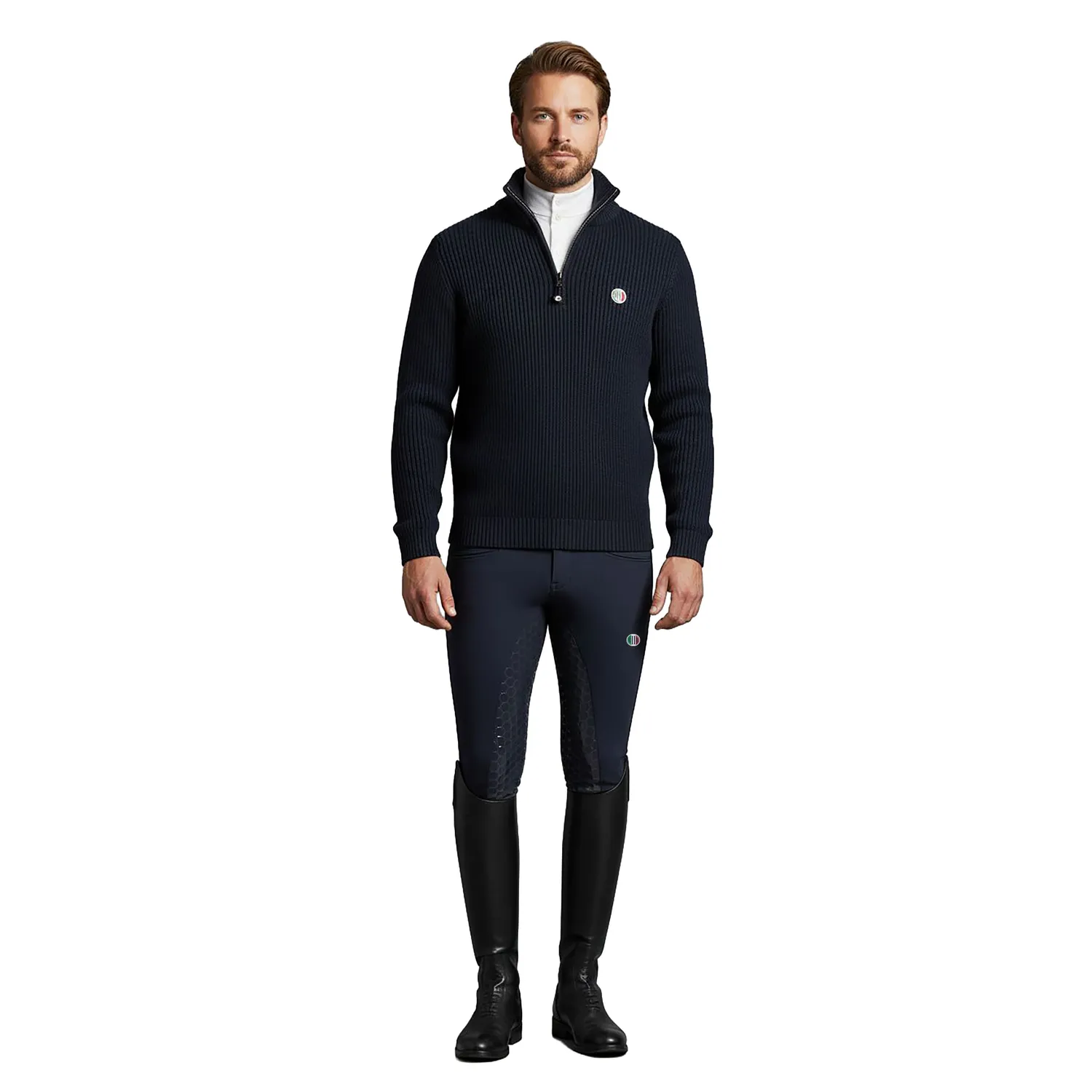 C2E Fremont Zip Pullover merino navy XXS-XXL