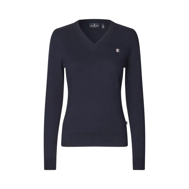Kingsland Classic V-hals strik navy M blød bomuld