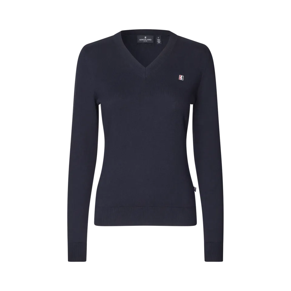 Kingsland Classic V-hals strik navy M blød bomuld