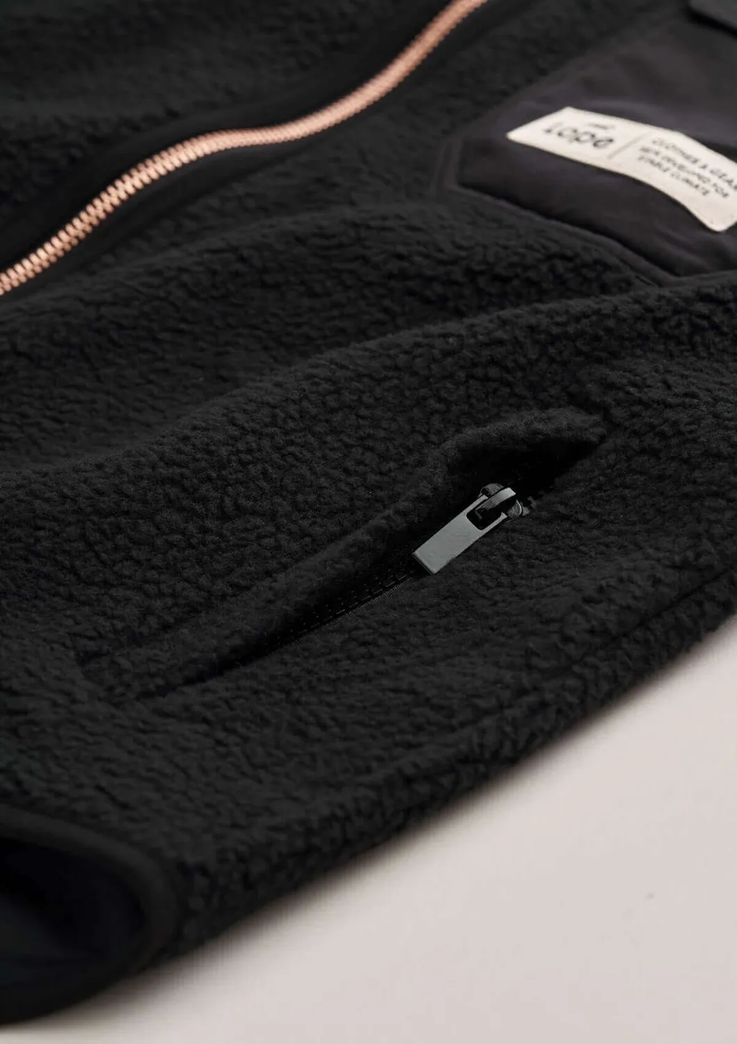 LOPE Stable Fleece fleecetrøje sort rose windproof