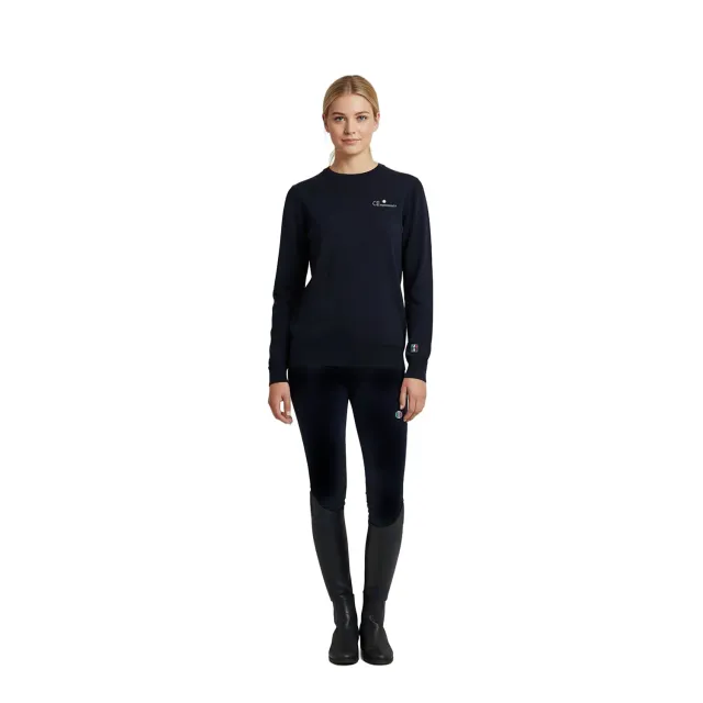 C2E Tracy pullover navy black iris bomuld cashmere