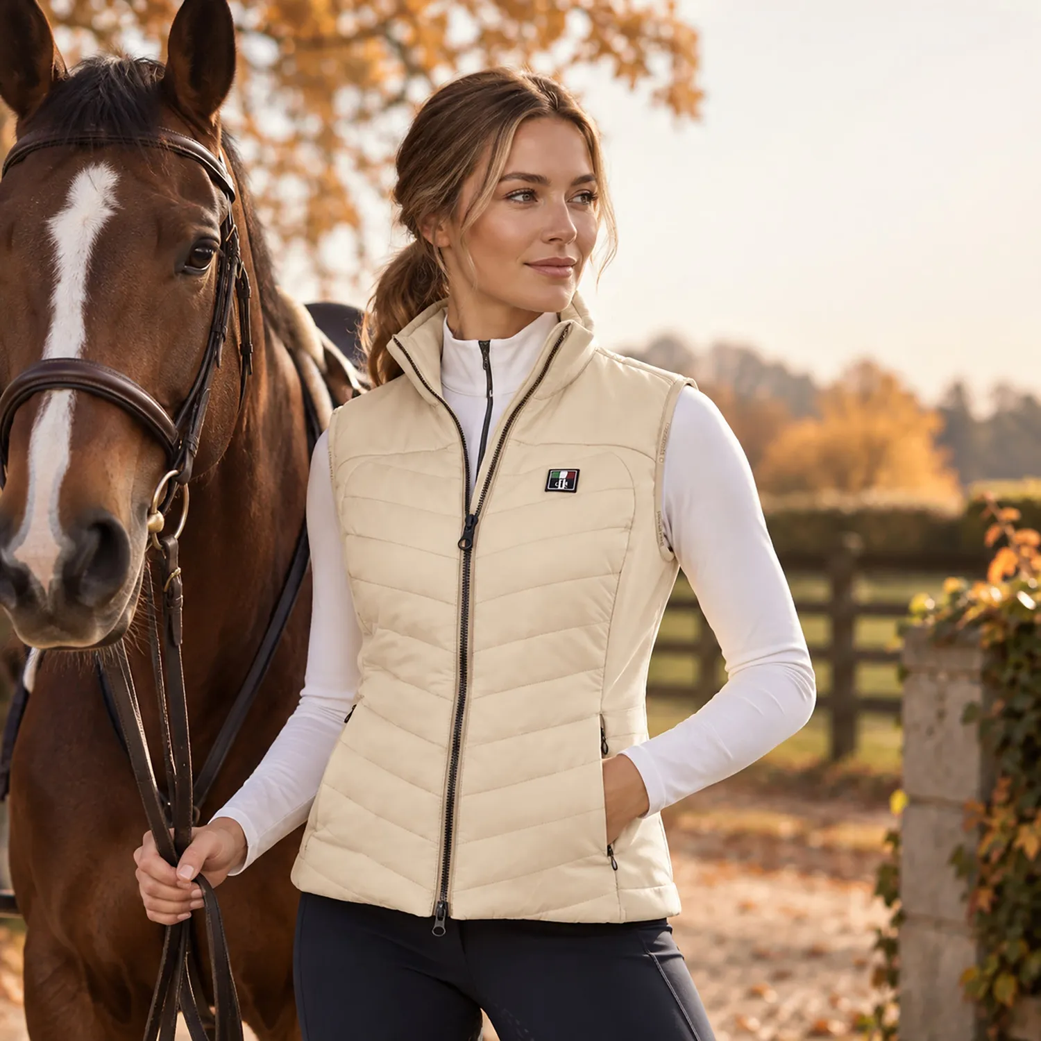 C2E Burbank quiltet bodywarmer beige vandafvisende