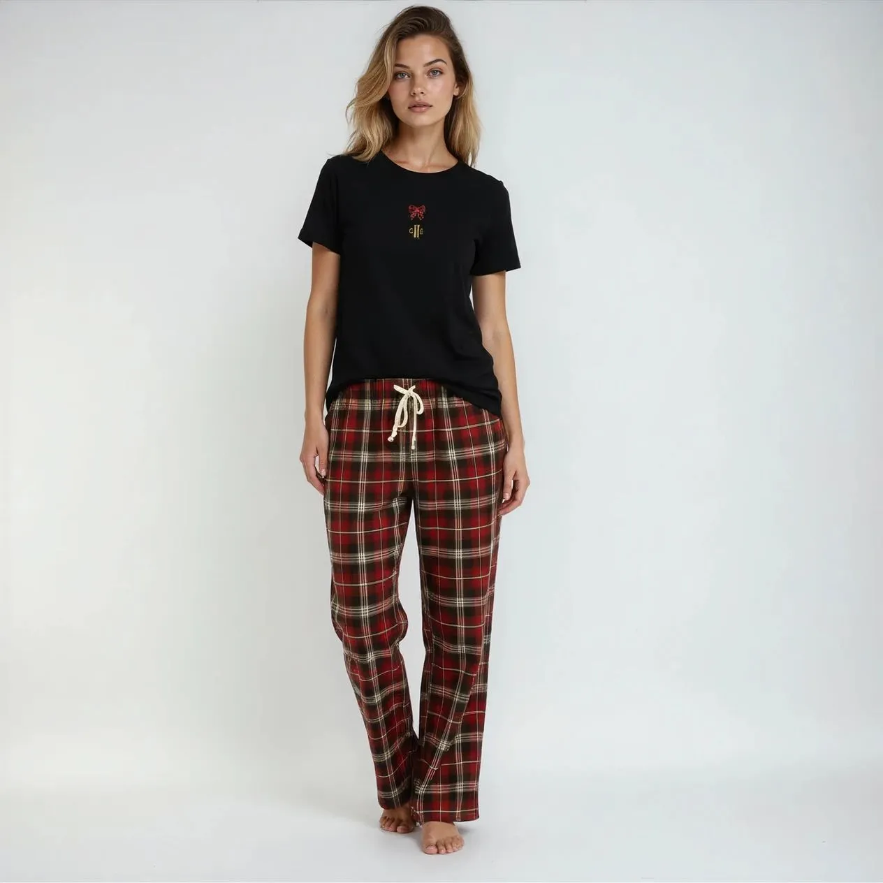 C2E Fiesole pyjamasbukser ternet flannel bomuld