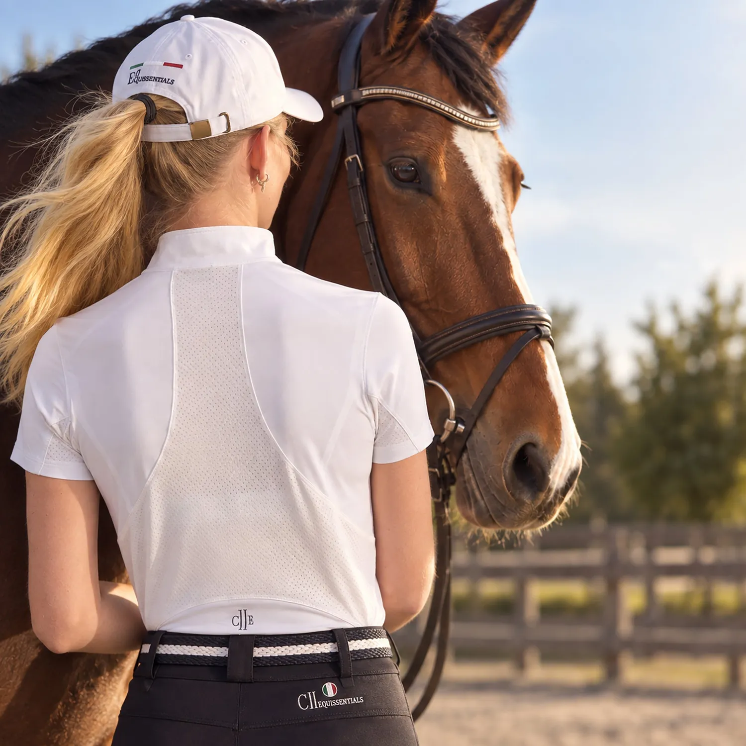 C2E Bakersfield Showshirt rideskjorte hvid åndbar