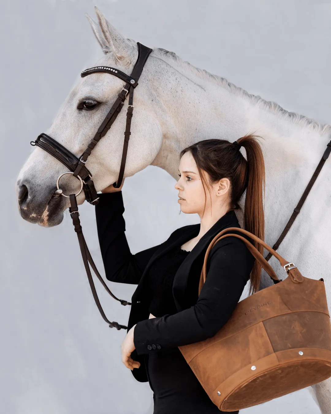 L'Evoine Le Baquet strigletaske læder 35 cm